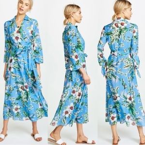 Diane Von Furstenberg Blue Floral Wrap Dress
